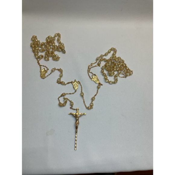 unknown Jewelry - Catholic Wedding Lasso Gold Tone Wedding Lasso Crucifix Italy